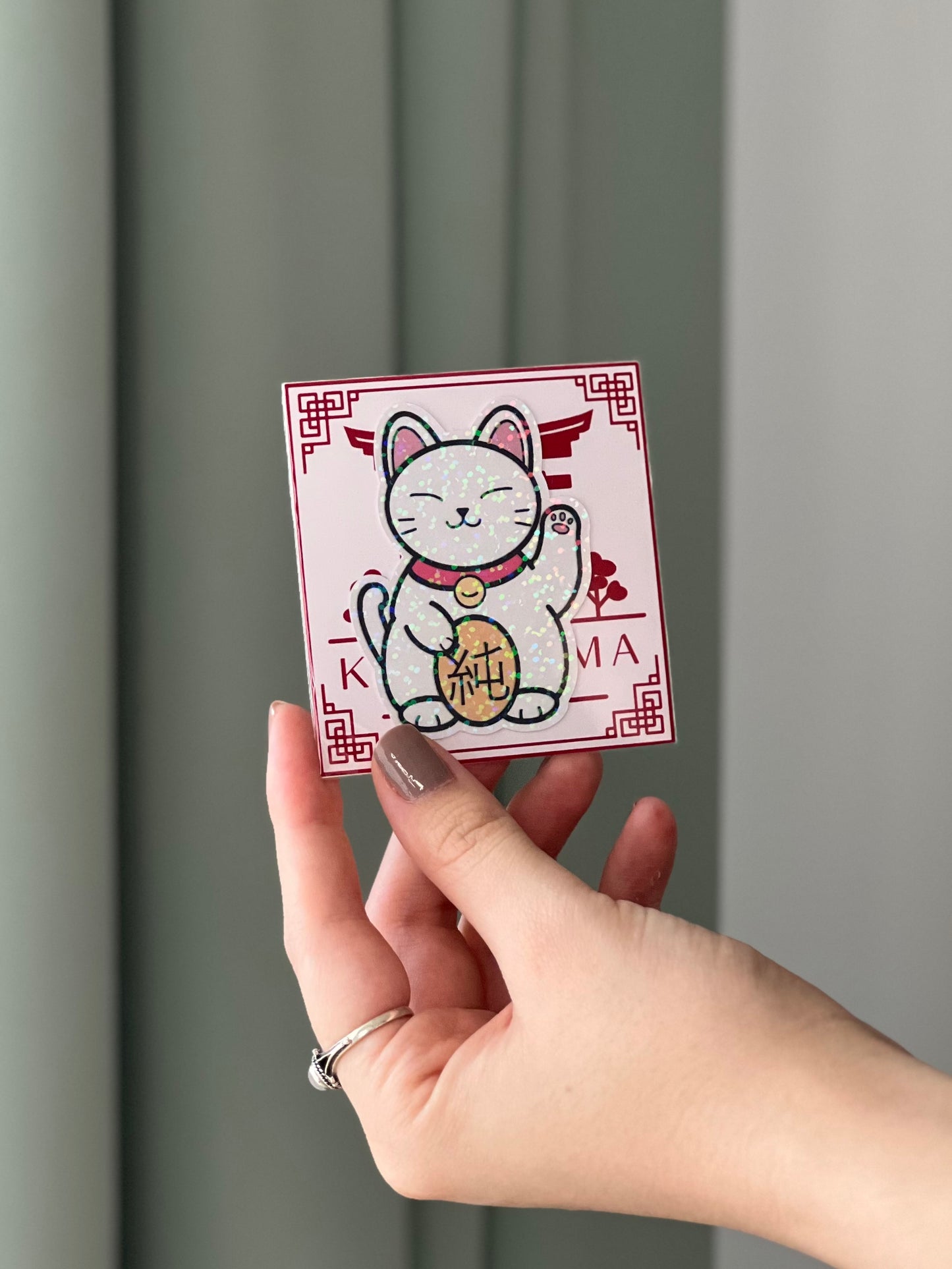 Stickers holográficos Lucky Neko