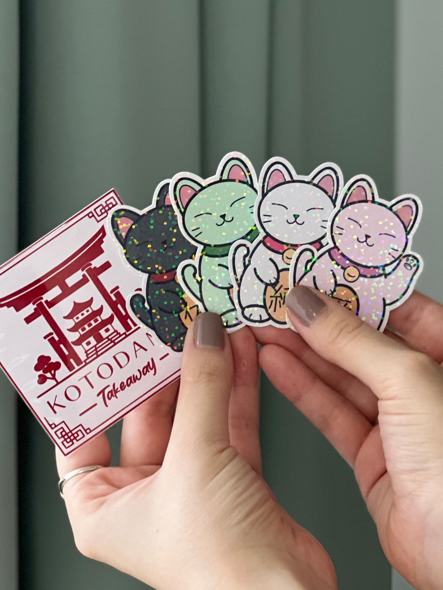 Stickers holográficos Lucky Neko